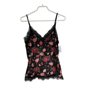 NWT Tezenis Floral velvet and Lace Trim Camisole size